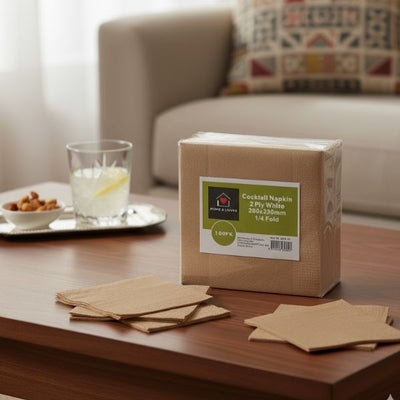 100s Recycled Lunch Napkin 2PLY 1/4 Fold (30x30cm)