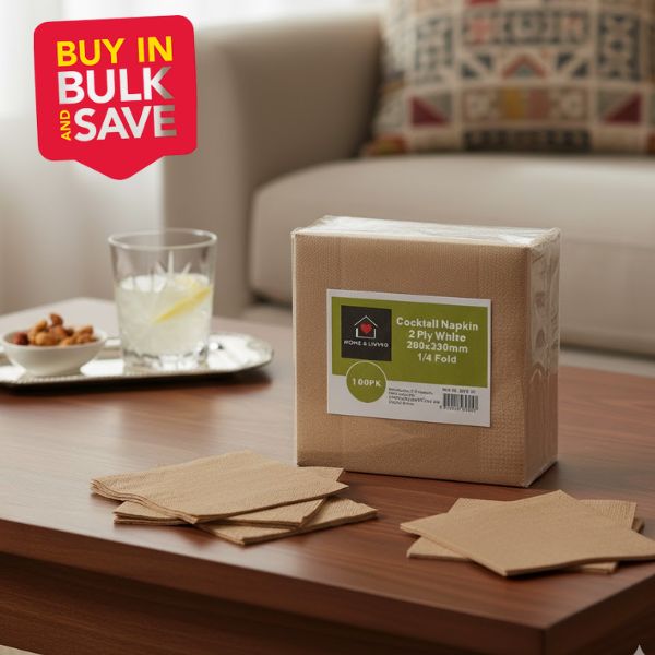 BULK 30pk 100s Recycled Lunch Napkin 2PLY 1/4 Fold (30x30cm)