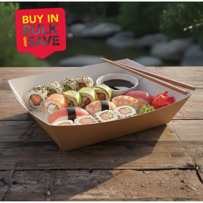 BULK 500pk #3 Medium Tray Brown Cardboard (14x8.5x5.5cm)