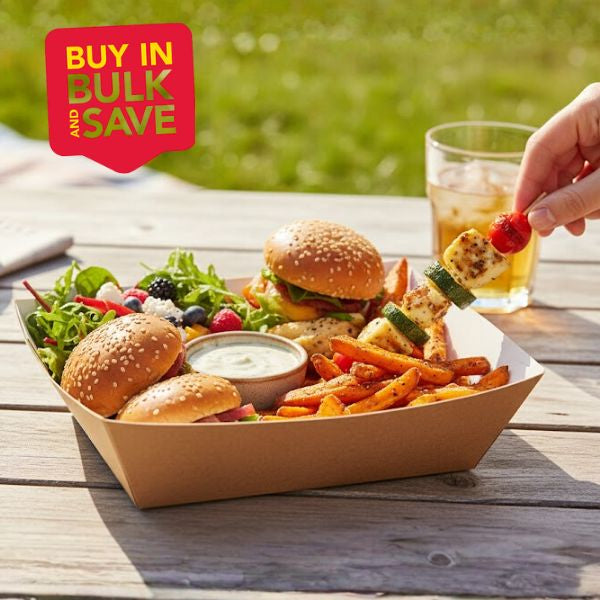 BULK 400pk #4 Large Tray Brown Cardboard (17x9.5x5.5cm)