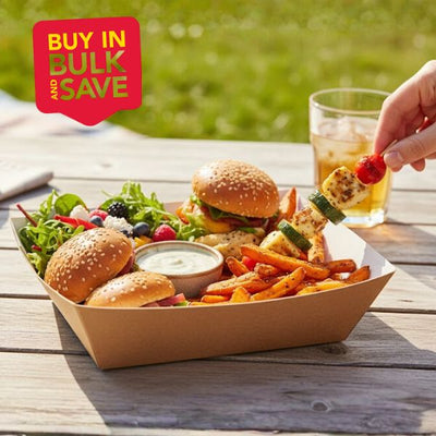 BULK 400pk #4 Large Tray Brown Cardboard (17x9.5x5.5cm)