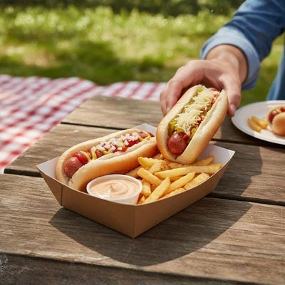 Hot Dog Tray Brown Cardboard (19x7x5cm)
