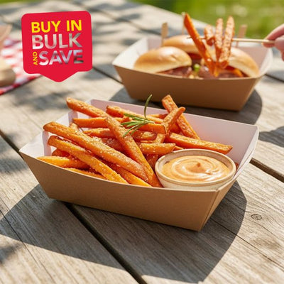 BULK 900pk Mini Tray Brown Cardboard (5.5x5.5x2.5cm)