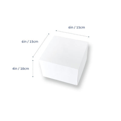 100pk White 6in 4 inch High Square Cake Box (6x6x4in)