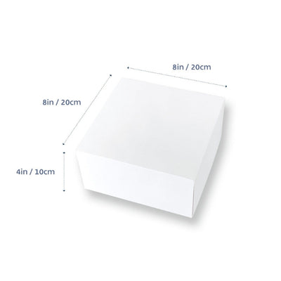 100pk White 8in 4 inch High Square Cake Box (8x8x4in)