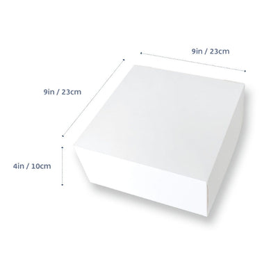 100pk White 9in 4 inch High Square Cake Box (9x9x4in)