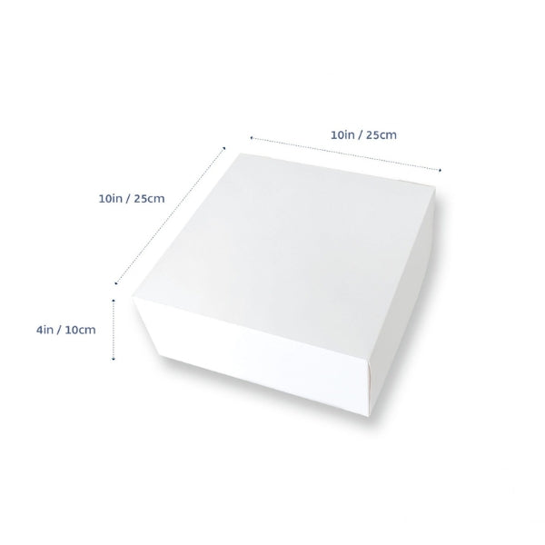 100pk White 10in 4 inch High Square Cake Box (10x10x4in)