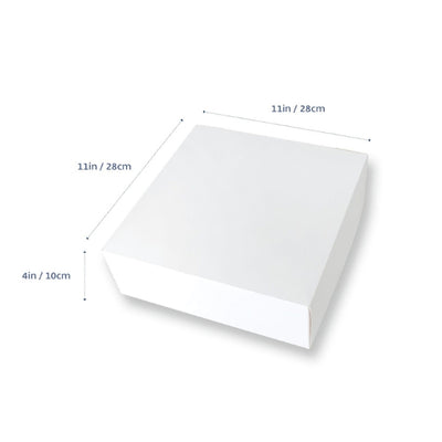 100pk White 11in 4 inch High Square Cake Box (11x11x4in)