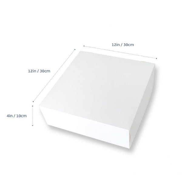 12 Inch Square Box 100pk White 12in 4 inch High Square Cake Box (12x12x4in) – I Love This Shop