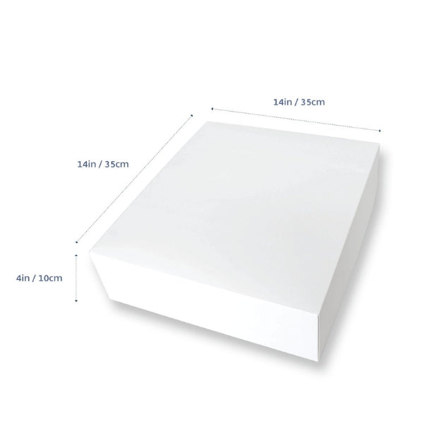 50pk White 14in 4 inch High Square Cake Box (14x14x4in)