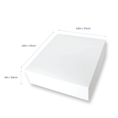50pk White 14in 4 inch High Square Cake Box (14x14x4in)