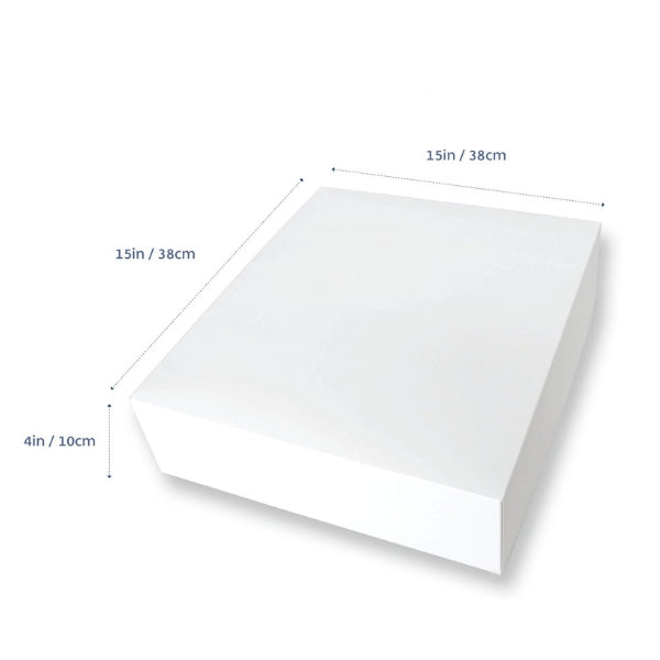 50pk White 15in 4 inch High Square Cake Box (15x15x4in)
