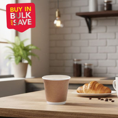 BULK 1000pk 8oz DW Cup Kraft (90mm)