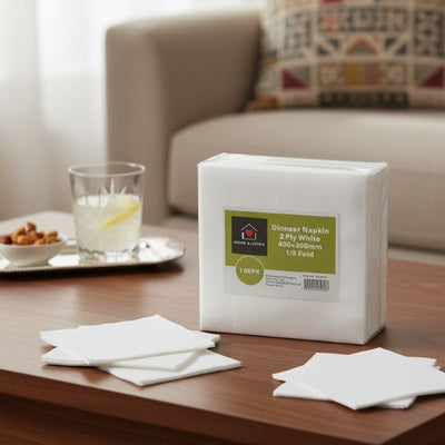 100s White Dinner Napkin 2PLY Quilted GT Fold (40x40cm)