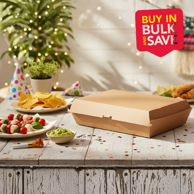 BULK 100pk Family Pack Box Brown Corrugated Plain (29x17x8.5cm)