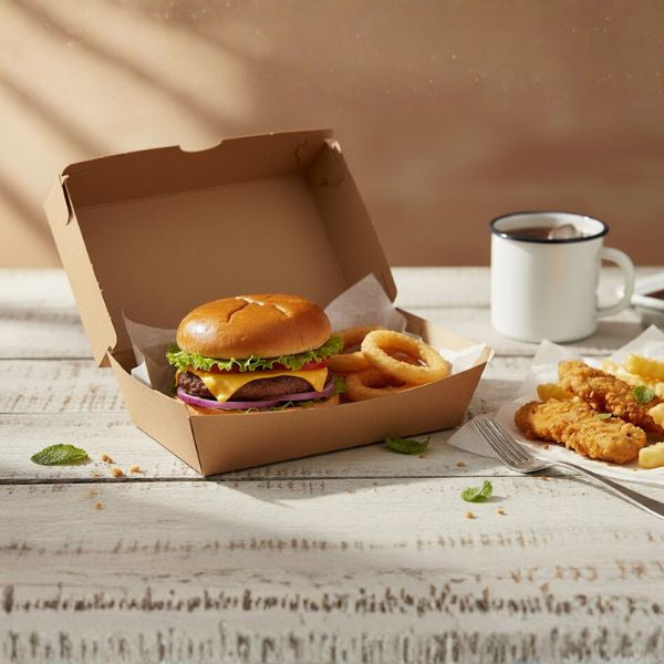 High Snack Box Large Brown Corrugated Plain (20.5x10.6x9.5cm)