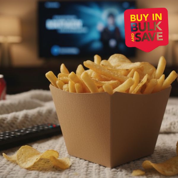 BULK 500pk Chip Cup Brown Corrugated Plain (7x4.5x9cm)