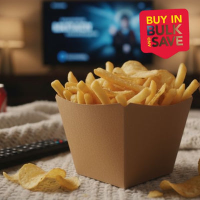 BULK 500pk Chip Cup Brown Corrugated Plain (7x4.5x9cm)