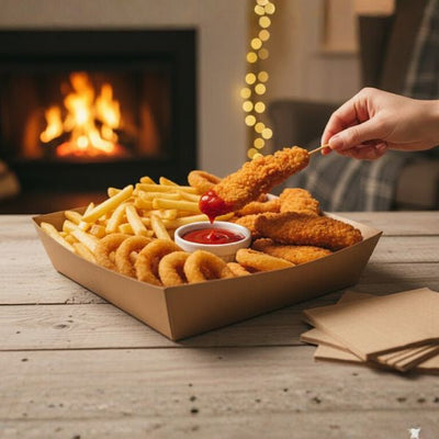 Tray Large Brown Corrugated Plain (15.2x22.5x4.5cm)