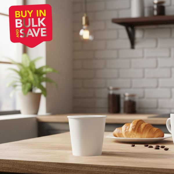 BULK 1000pk 8oz SW Cup Plain White (90mm)