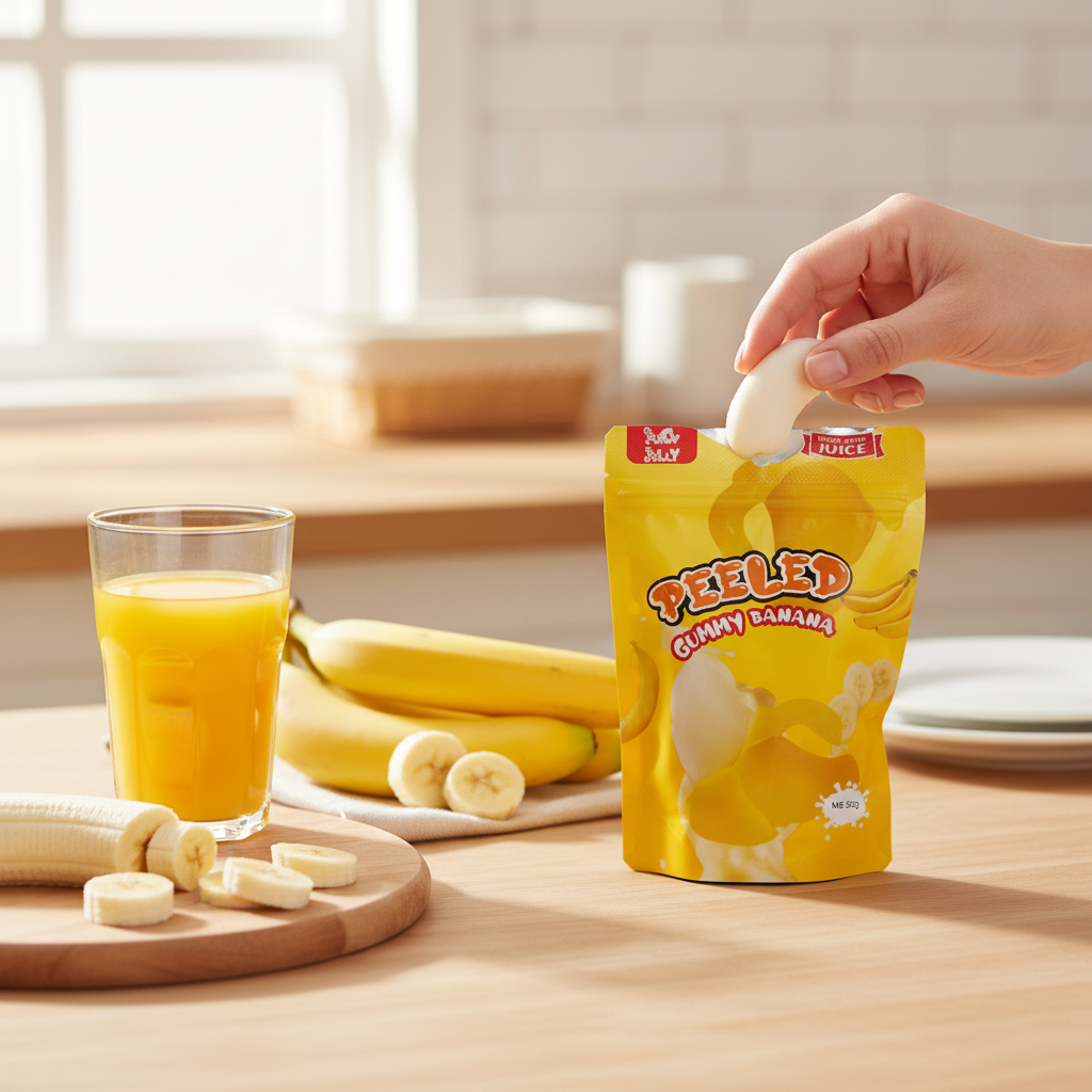 Juicy Jelly peeled gummy banana 120g