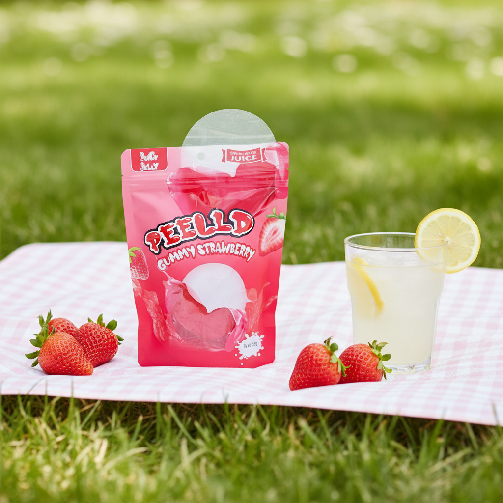 Juicy Jelly peeled gummy strawberry 120g