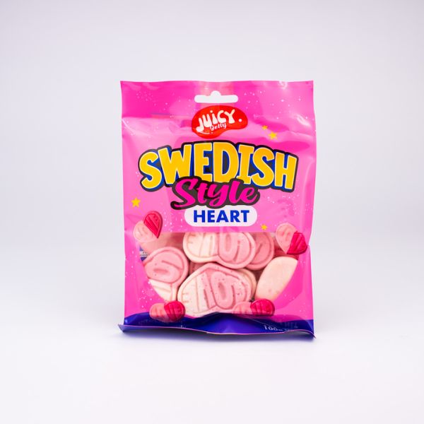 Juicy Jelly Swedish Vanilla & Strawberry Heart 100g