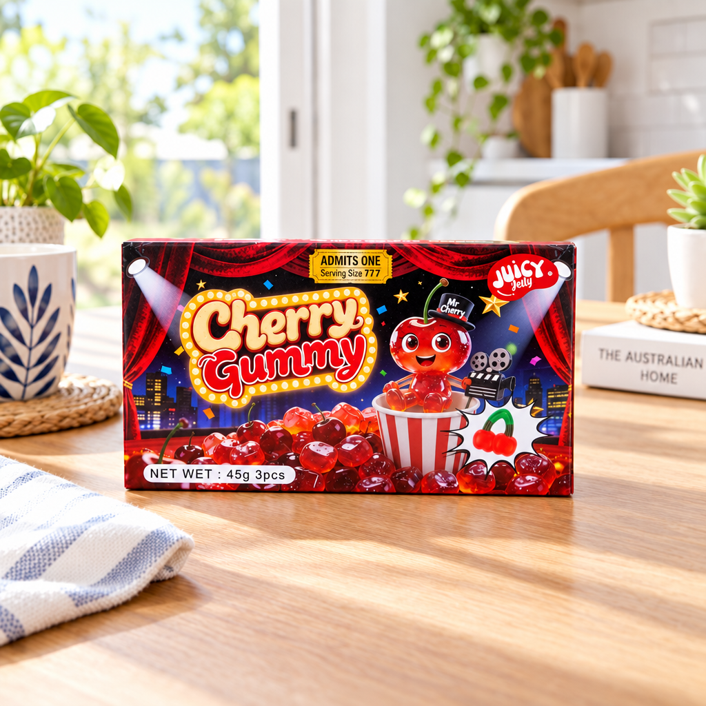 45g Juicy Jelly Theatre Box Cherry Gummy