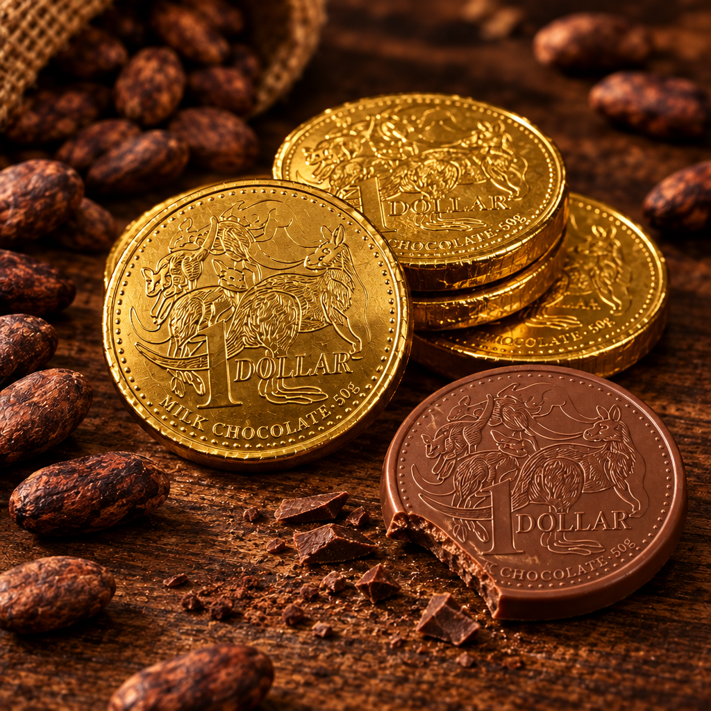 Milk Chocolate AUD Gold Medallions 50g