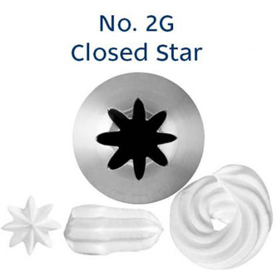 No.2G Closed Star Loyal Medium Stainless Steel Piping Tip