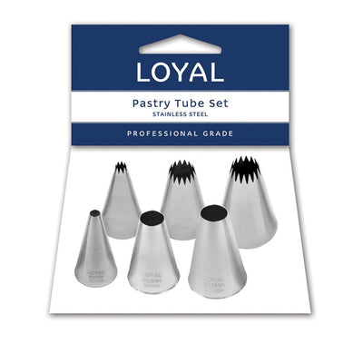 6pc Assorted Loyal French Star & Round Stainless Steel Tube Set (Medium No.5, 13 and 15)