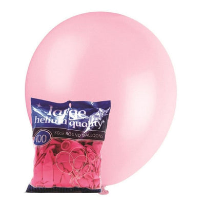 100pk Pink Standard Latex Balloons 30cm