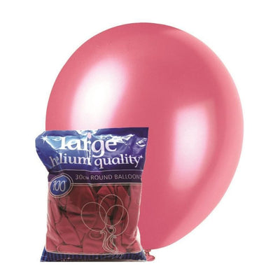 100pk Bubblegum Pink Standard Latex Balloons 30cm