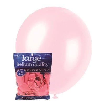 25pk Baby Pink Standard Latex Balloons 30cm