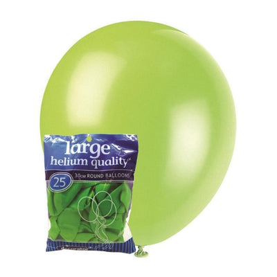 25pk Lime Green Standard Latex Balloons 30cm