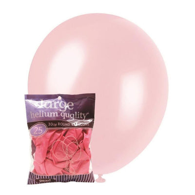 25pk Pink Pearl Latex Balloons 30cm