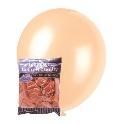 25pk Apricot Pearl Latex Balloons 30cm