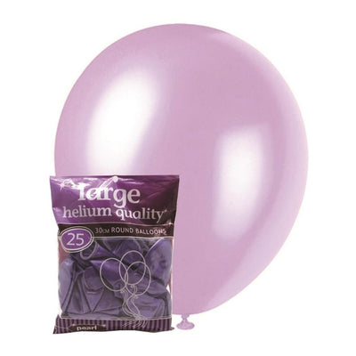 25pk Lavender Pearl Latex Balloons 30cm