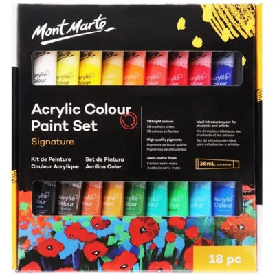 Mont Marte Acrylic Colour Paint Set 18pc x 36ml