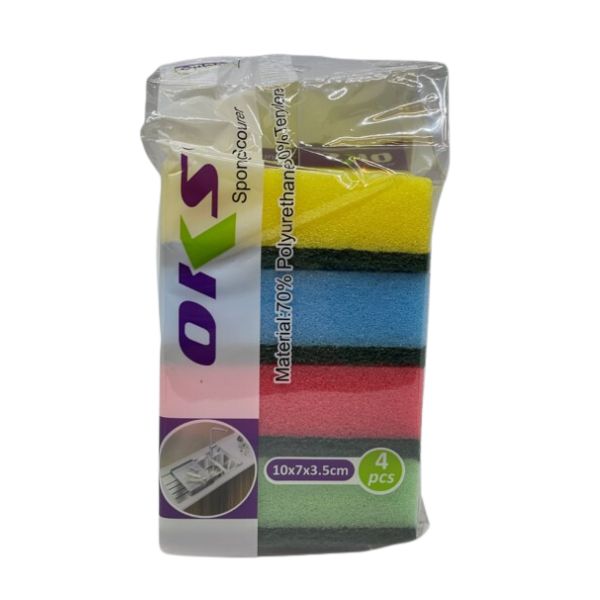 4pk Standard Scourer Sponges 10x7x3.5cm