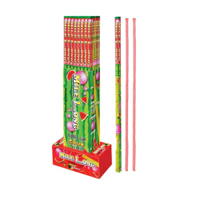 48pk Mile Long Watermelon Sour Filled Bubble Gum 85g