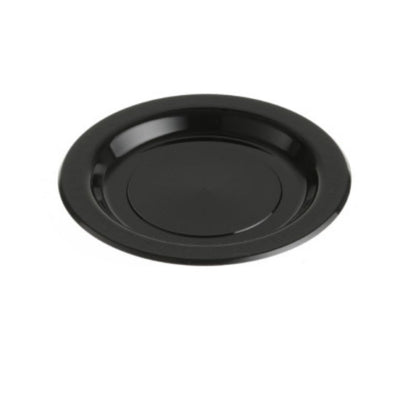 50pk Black Heavy Duty Reusable Plastic Luncheon Plates 180mm