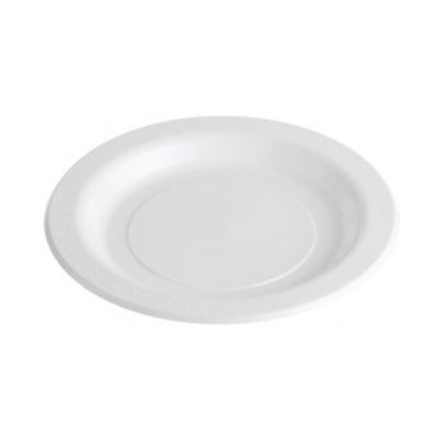 50pk White Heavy Duty Reusable Plastic Dinner Plates 230mm