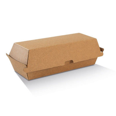100pk Brown Hot Dog Box (208x70x75mm)