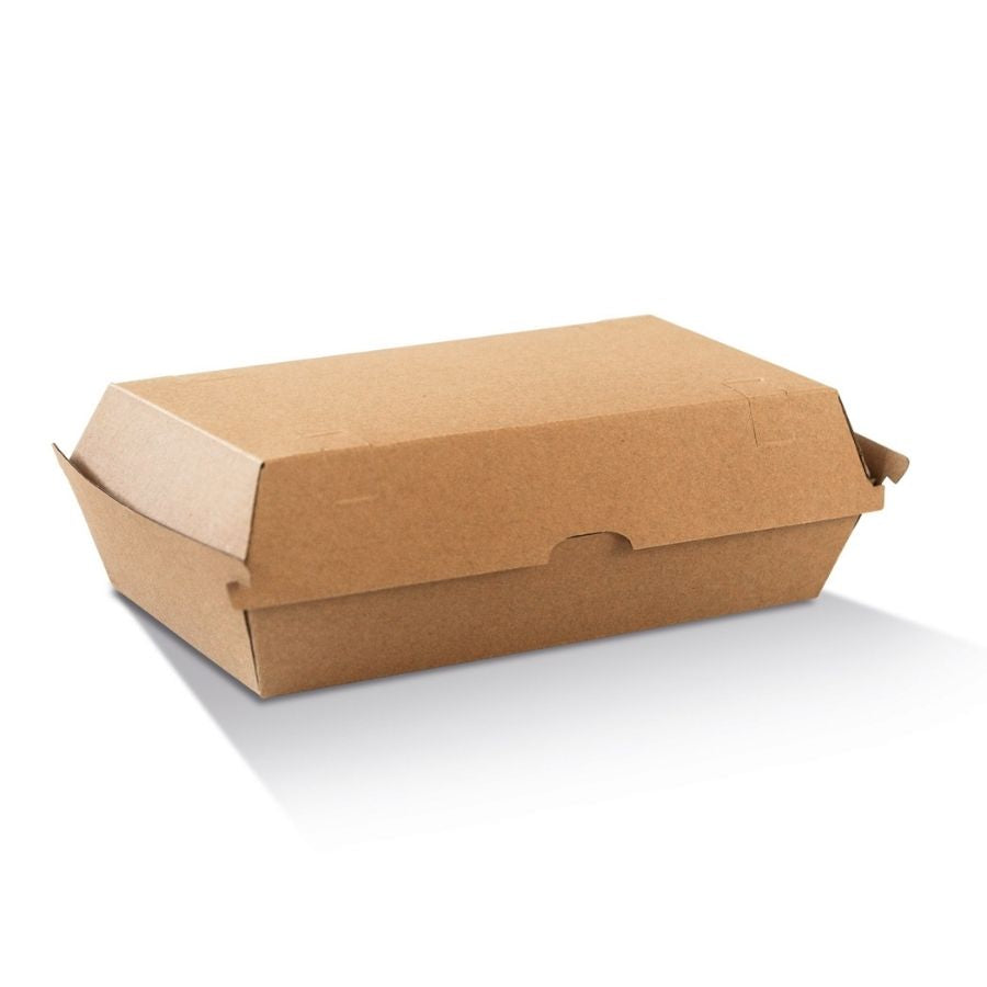 100pk Large Brown Snack Box (205x106x76mm)