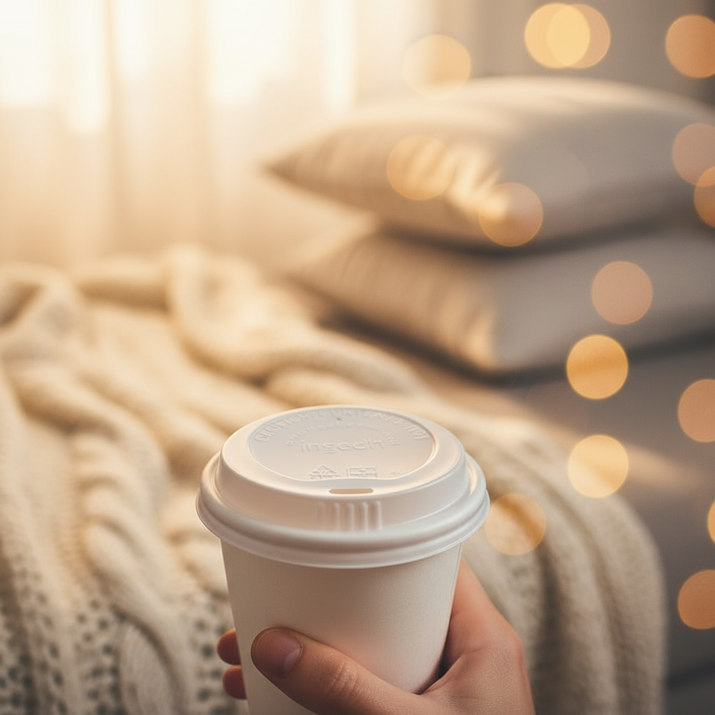 50pk CPLA Hot & Cold White Lid (fits 8/12/16/20oz cup)(90mm)