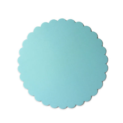 10in Round Scalloped Compressed Cake Board - Pastel Blue