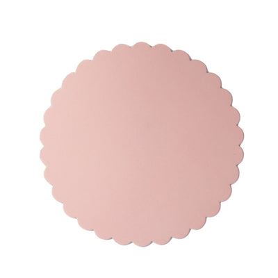 10in Round Scalloped Compressed Cake Board - Pastel Pink