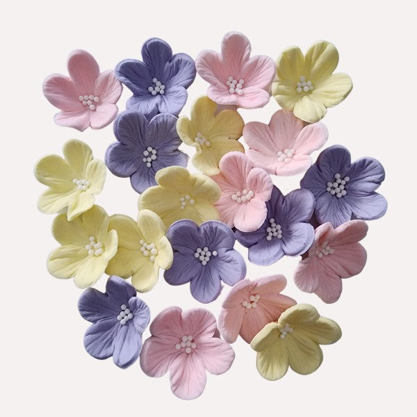 Pastel Flowers Handmade Edible Sugar Decorations