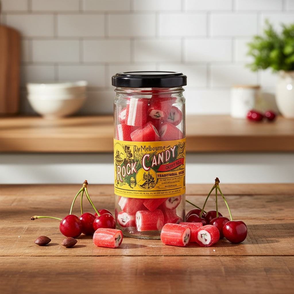 Melbourne Rock Candy Cherry Rock 170g